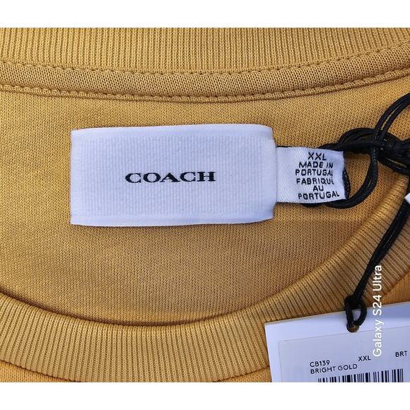 COACH Printed Dress Brown Yellow Cotton Made in Portugal MSRP $350 Womens XXL - Picture 5 of 8